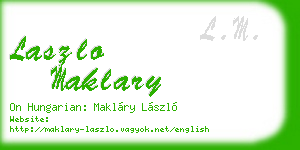 laszlo maklary business card